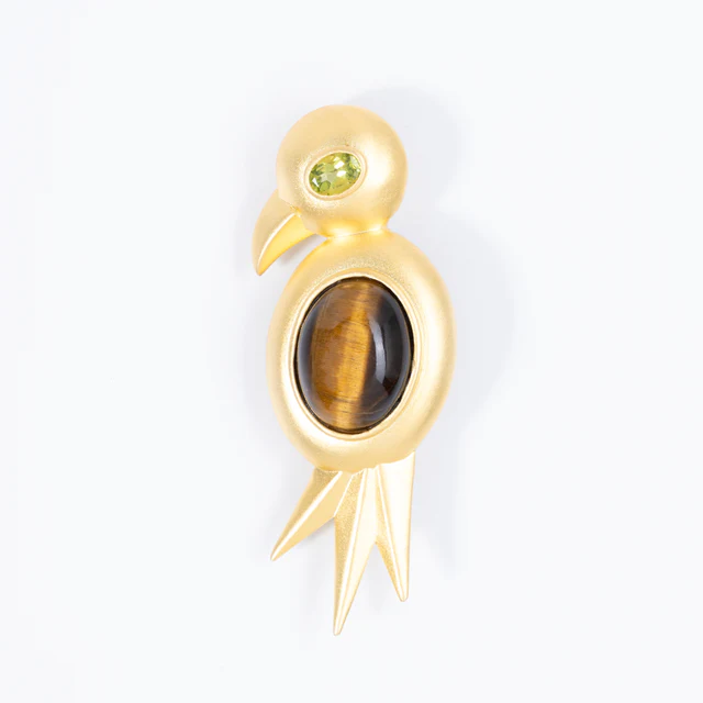 Golden, Sunbird Brooch view 2