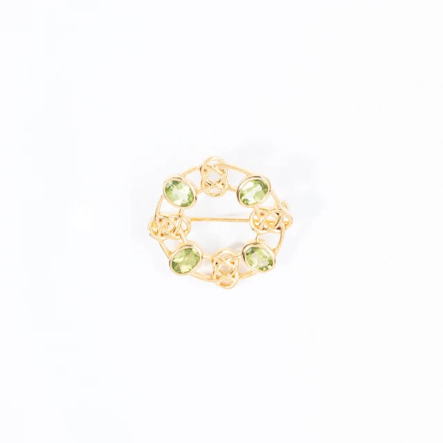 Peridot Medallion Brooch view 2