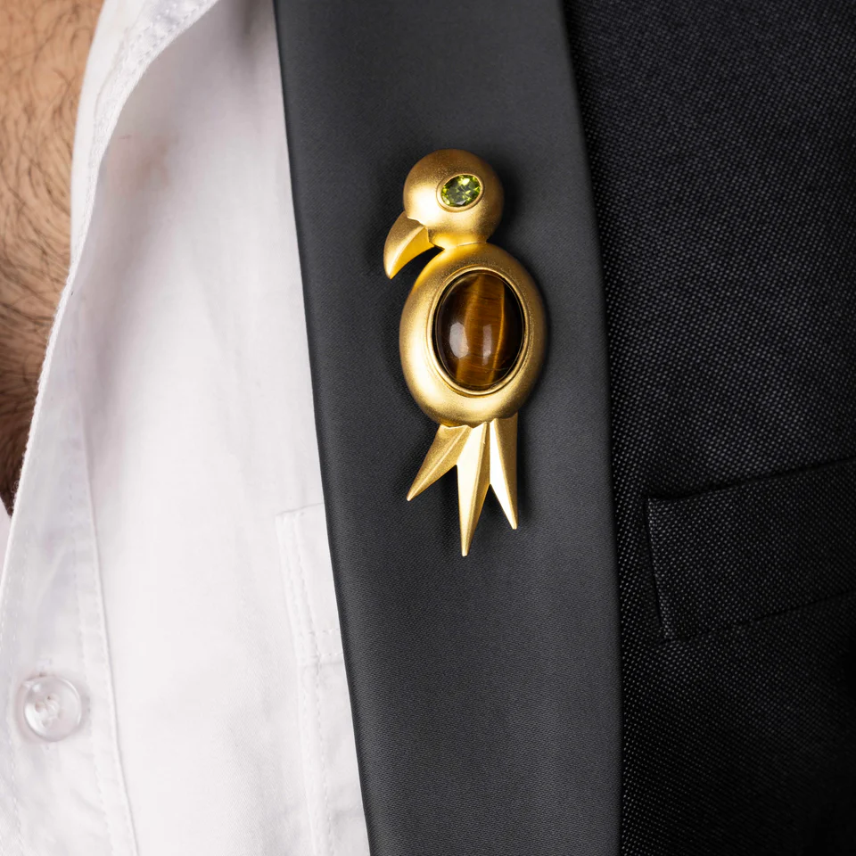 Golden, Sunbird Brooch view 3
