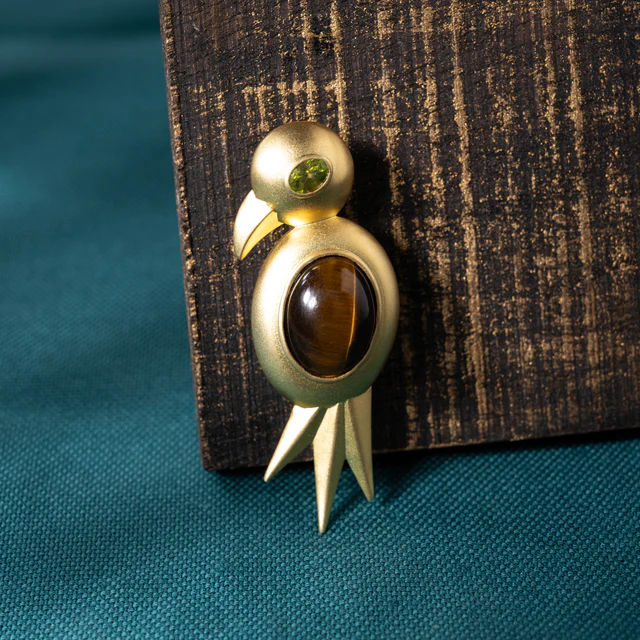 Golden, Sunbird Brooch