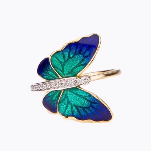  Flare Blue Butterfly Diamond Ring