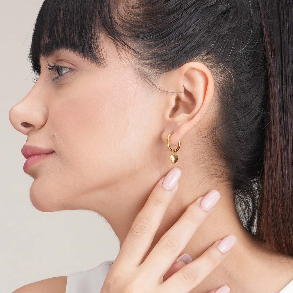  Small Heart Hoop Earrings view 3