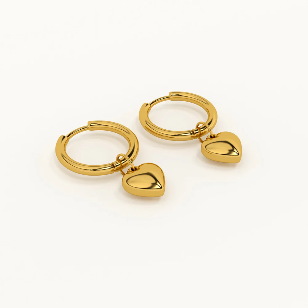  Small Heart Hoop Earrings view 2