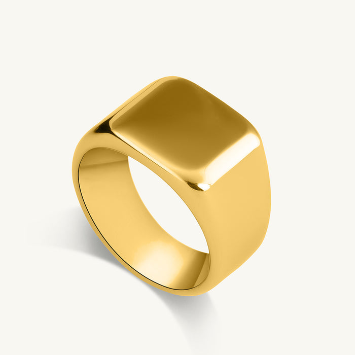  Classic Gold Square Ring