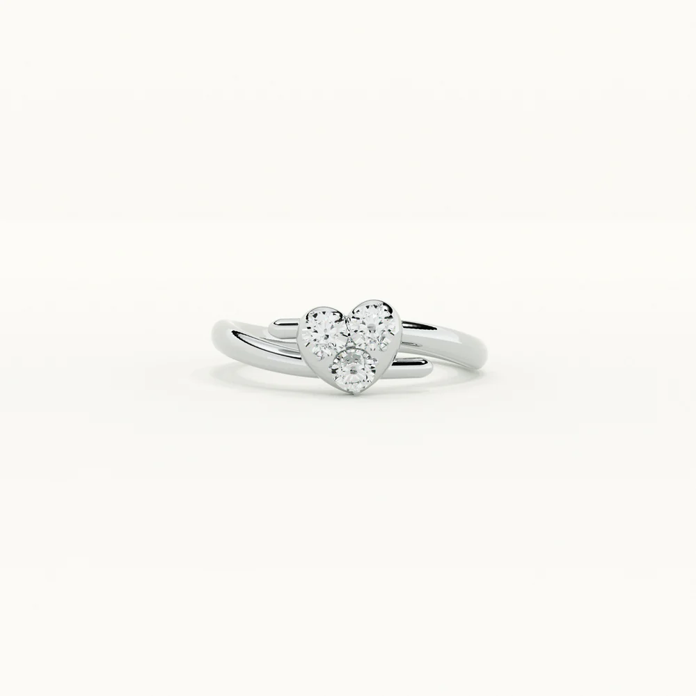 The Heart Cross Silver Ring