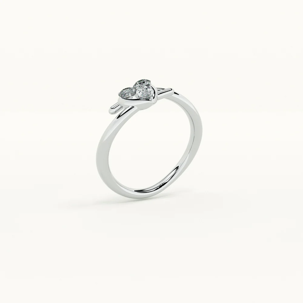 The Heart Cross Silver Ring view 2