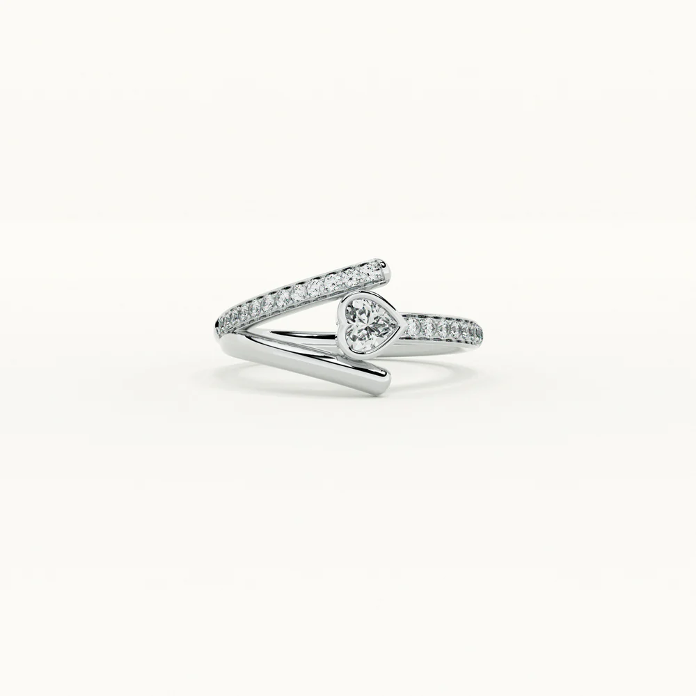 Together as One Heart Silver Ring