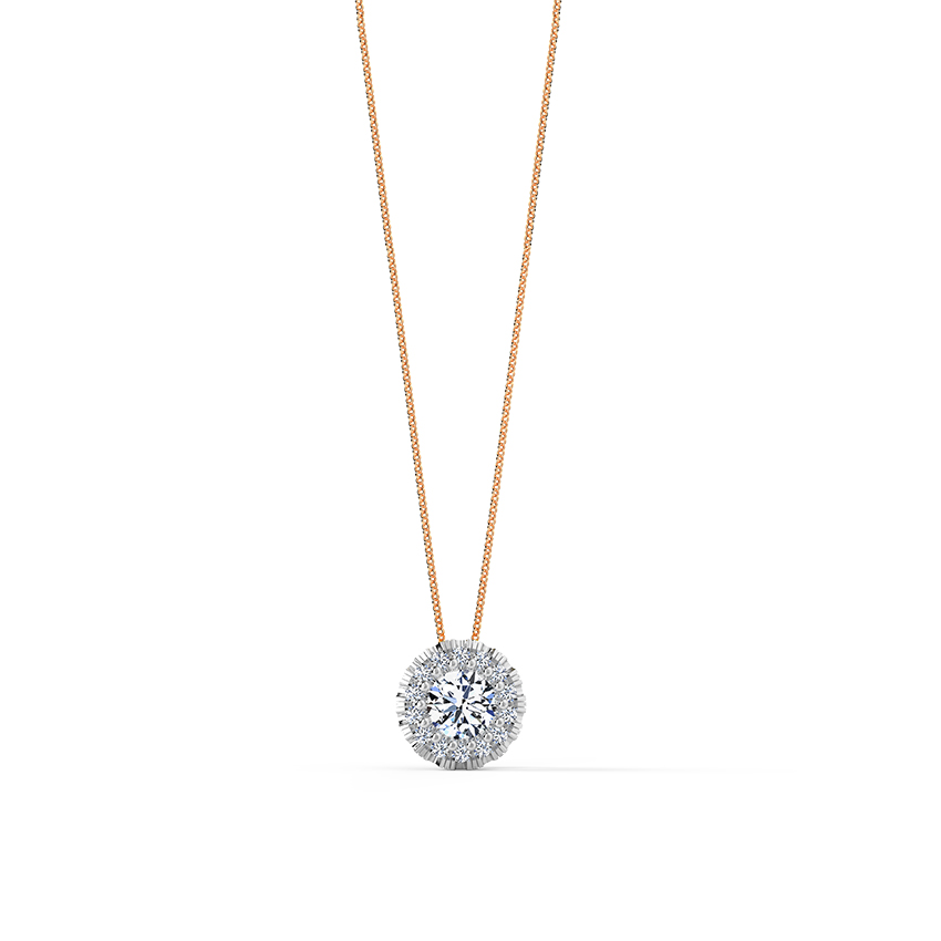  Halo Medallion Solitaire Pendant view 2